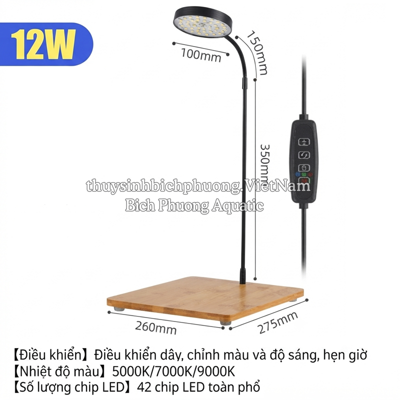 ĐÈN LED BIAOSE ĐẾ GỖ TRE DIMMER (CHIP LED OSRAM)