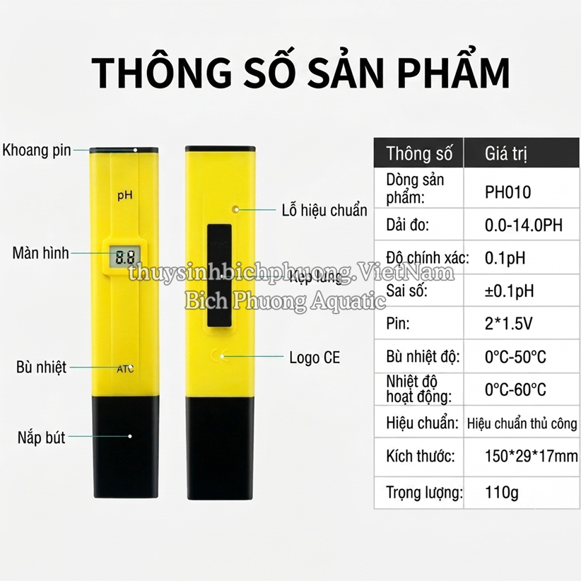 BÚT ĐO PH NƯỚC ATC THẾ HỆ MỚI (MÀU VÀNG ĐEN) – THIẾT KẾ NÂNG CẤP, ĐO SIÊU NHANH, CHÍNH XÁC VƯỢT TRỘI