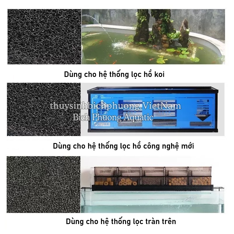 BLACK FILTER FOAM - MÚT ĐEN LỌC NƯỚC