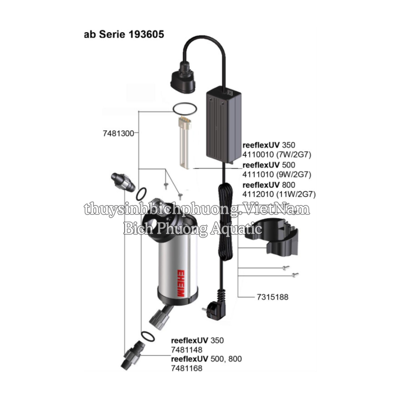 BÓNG ĐÈN UV EHEIM REEFLEX 7W, 9W