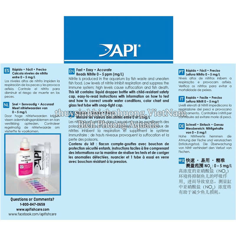 API NO2 TEST KIT - BỘ KIỂM TRA NITRITE