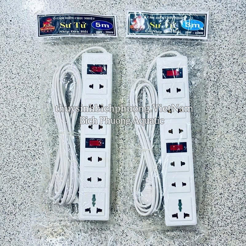 Ổ CẮM ĐIỆN CHỊU NHIỆT SƯ TỬ 6 LỖ – DÂY 3M / 5M