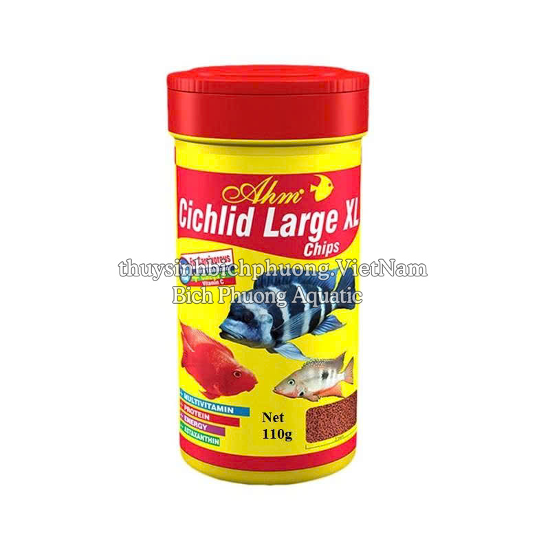 AHM CICHLID LARGE XL CHIPS 110G - THỨC ĂN CÁ CAO CẤP