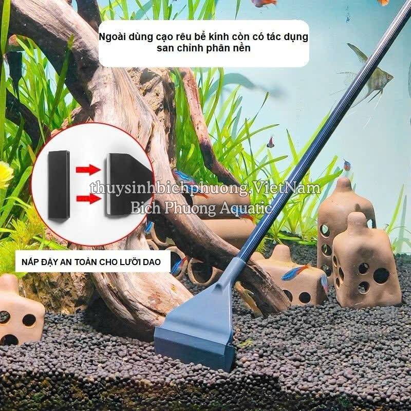 DAO CẠO RÊU NHÔM MUFAN VỆ SINH HỒ KÍNH