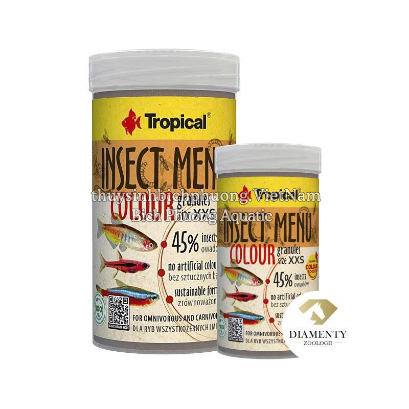 INSECT MENU COLOUR GRANULES SIZE XXS – THỨC ĂN CÔN TRÙNG TĂNG MÀU CHO CÁ CẢNH