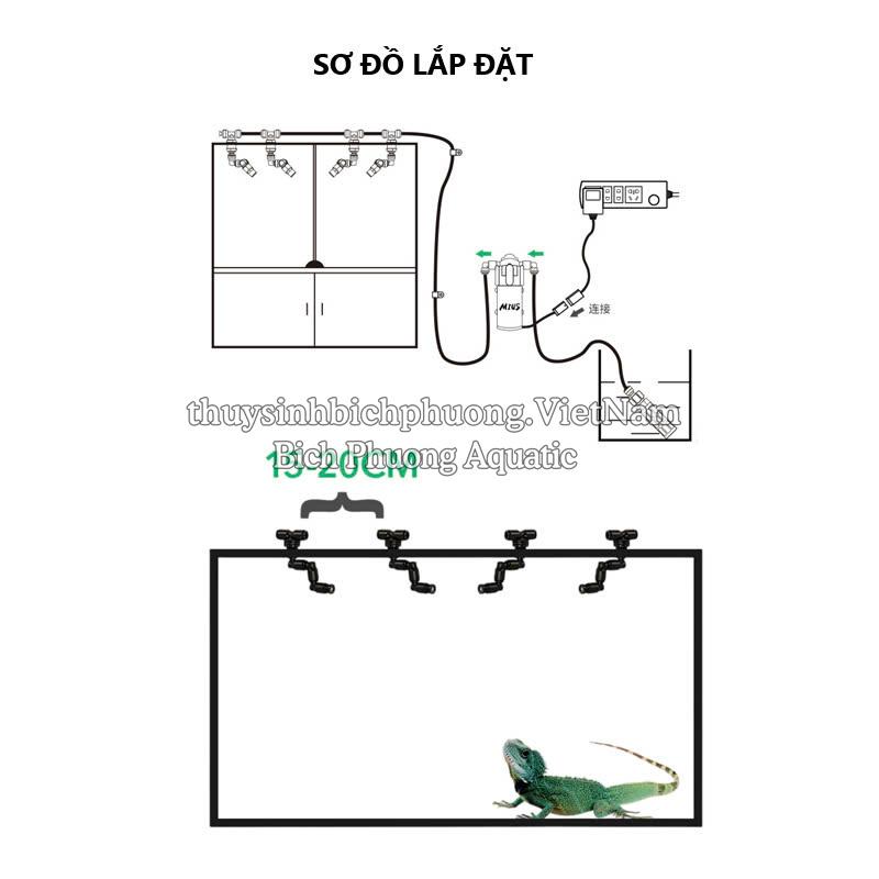 MÁY BƠM MIUS MINI – PHUN SƯƠNG SIÊU MỊN, TẠO ẨM CHO HỒ BÁN CẠN