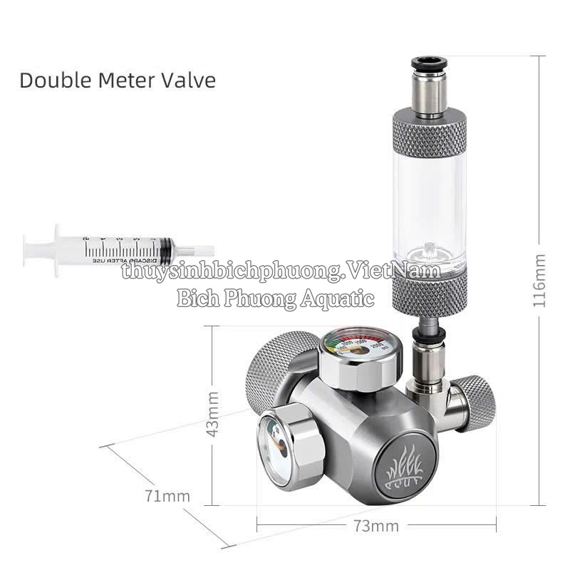 VAN CƠ CO2 WEEK AQUA 2 ĐỒNG HỒ - DOUBLE METER VALVE