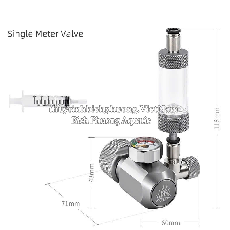 VAN CƠ CO2 WEEK AQUA 1 ĐỒNG HỒ -  SINGLE METER VALVE