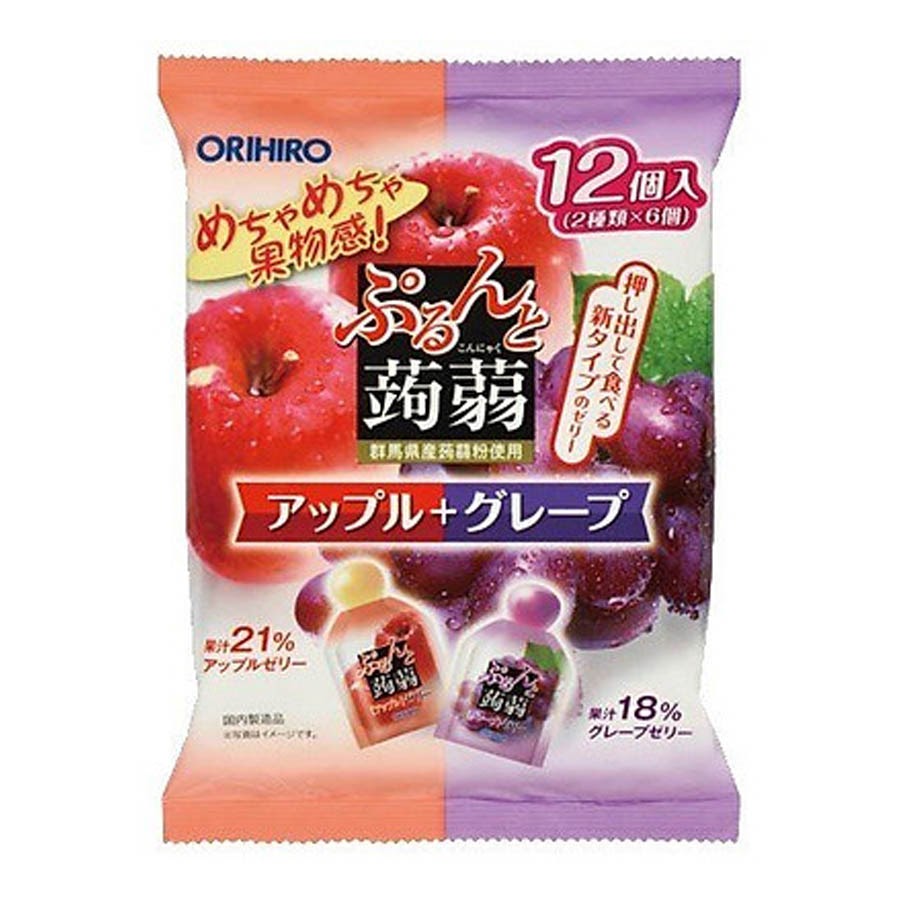 Thạch vị táo + nho Purun and Jelly Pouch Apple + Grape gói 240g  - Nhật Bản