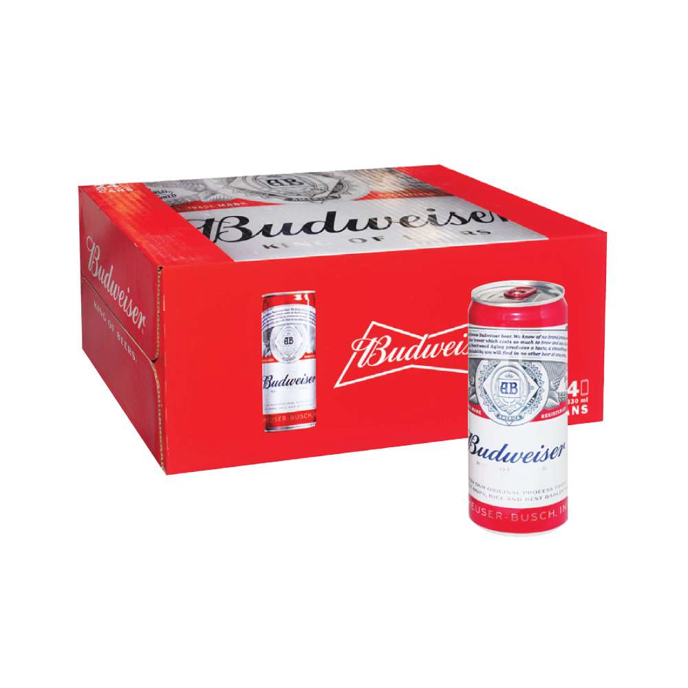 Bia Budweiser Sleek lon 330ml (thùng 24 lon)