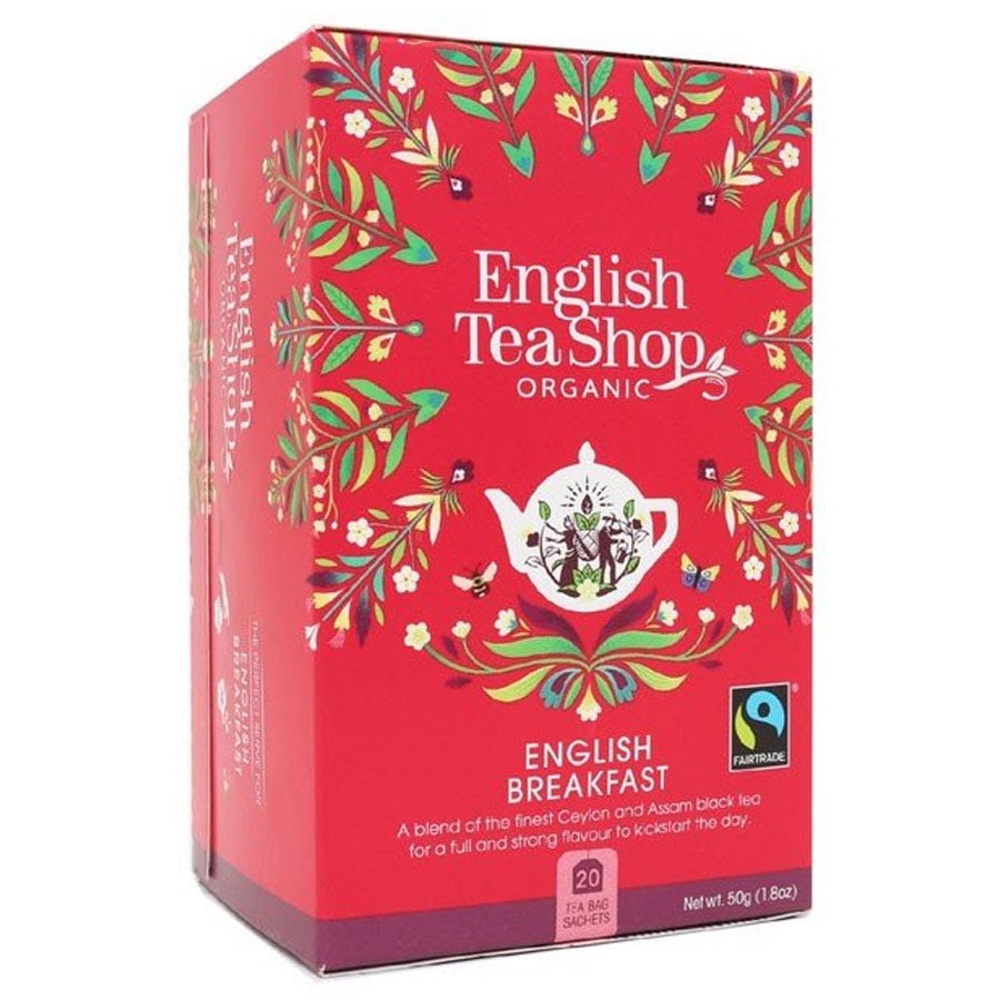 Trà Organic English Breakfast hiệu English Tea Shop loại 20 gói - Anh Quốc