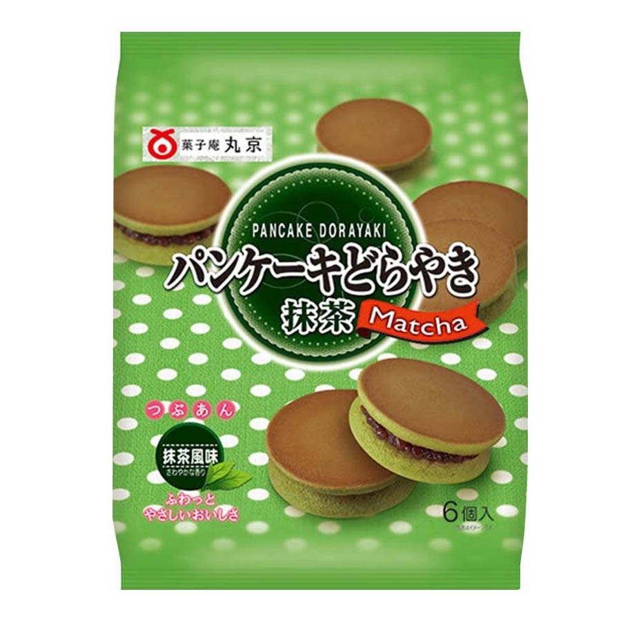 Bánh rán nhân đậu đỏ vị trà xanh Marukyo Pancake Dorayaki (Matcha) gói 310g - Nhật Bản