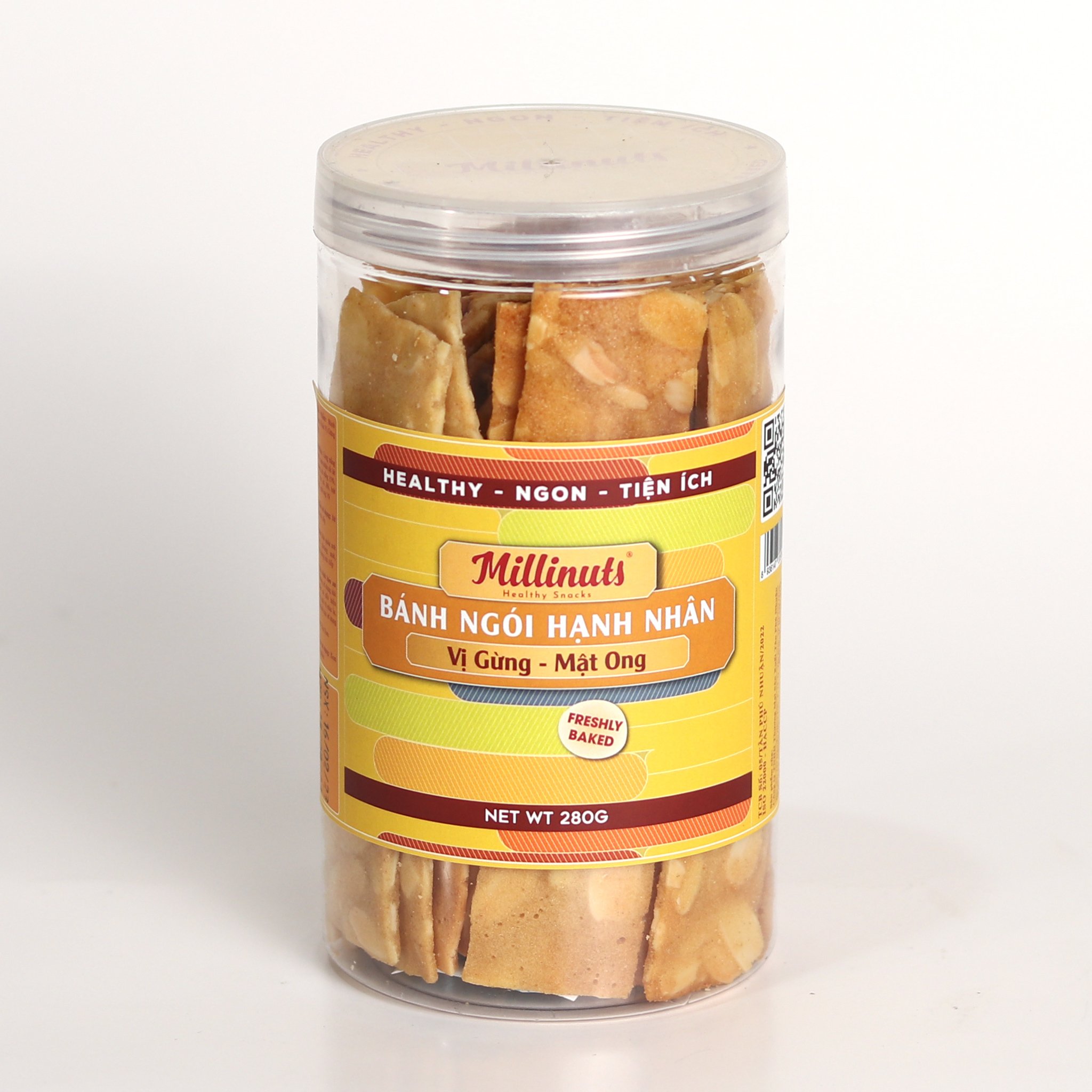 Millinuts - Bánh Ngói Hạnh Nhân - Vị Gừng Mật Ong 280g