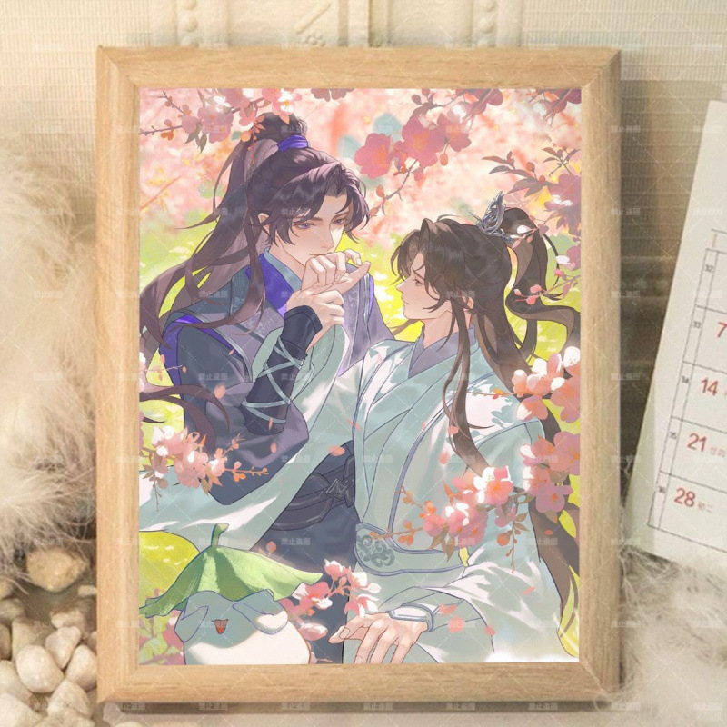 Khung ảnh Husky và sư tôn mèo trắng 17*21cm Mẫu 6