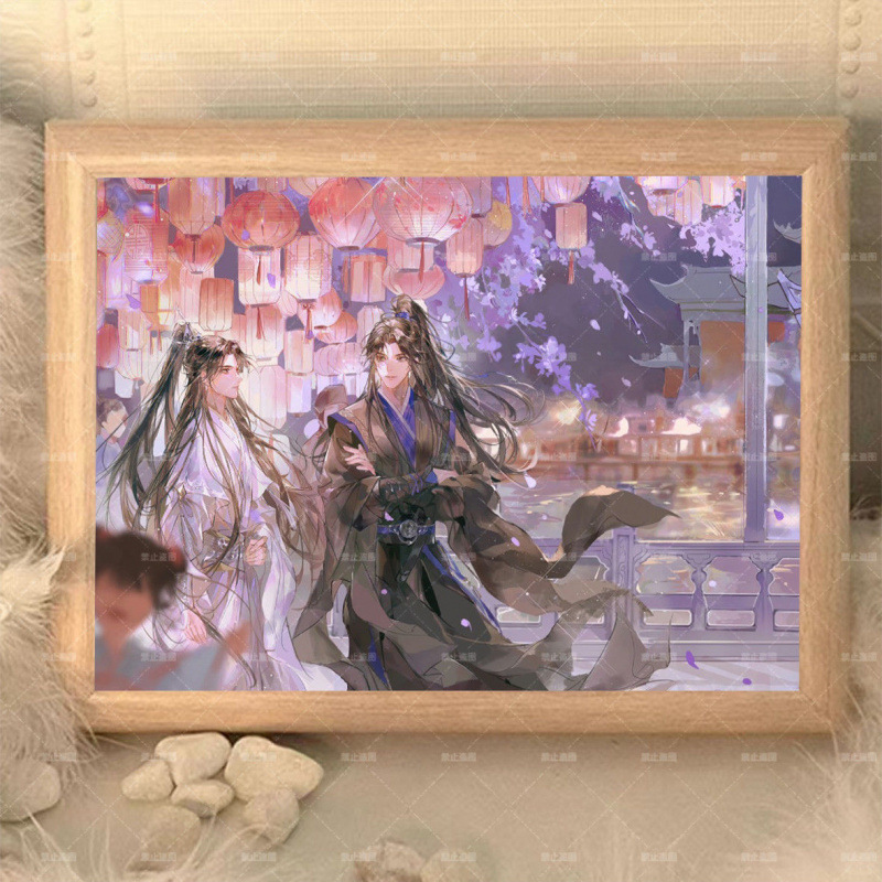 Khung ảnh Husky và sư tôn mèo trắng 17*21cm Mẫu 7