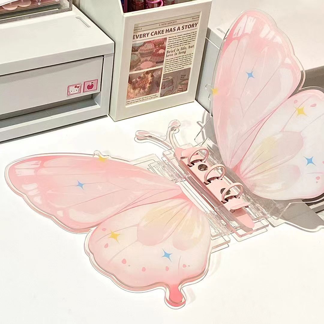 Sổ arcylic cánh bướm đựng card bo góc 10*8,5cm