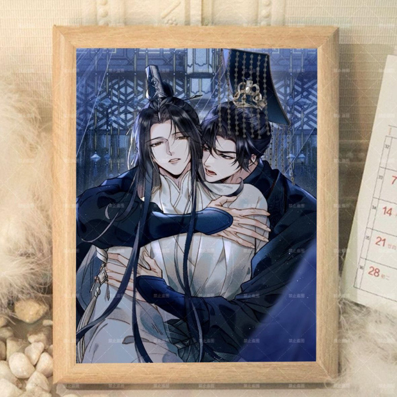 Khung ảnh Husky và sư tôn mèo trắng 17*21cm Mẫu 2