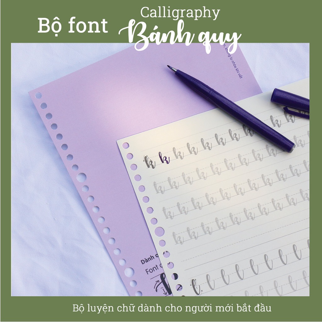 Template Luyện Chữ Handwriting 100gsm - B5 26 lỗ - Dành Cho Người Mới Luyện- K Kèm Gáy Còng