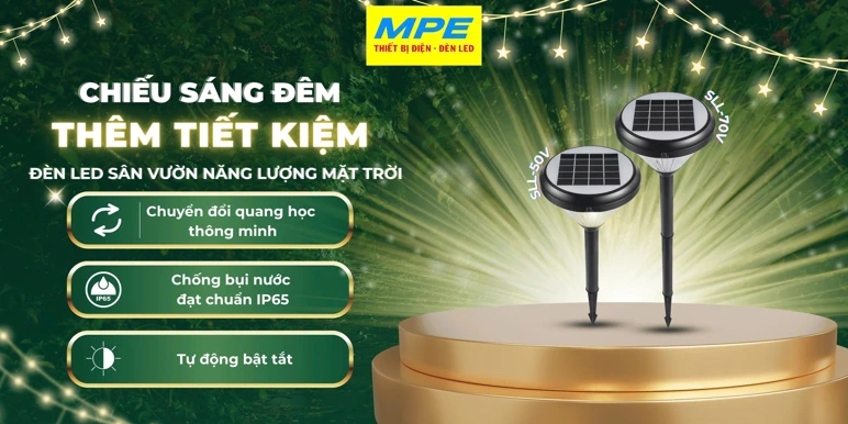 Đèn Led Sân Vườn Năng Lượng Mặt Trời MPE
