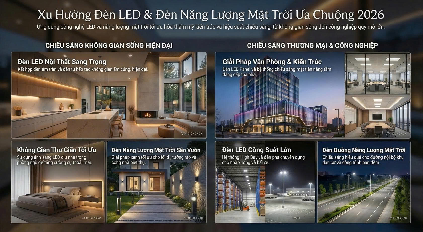 Top Đèn LED Chiếu Sáng & Đèn Năng Lượng Mặt Trời Được Ưa Chuộng 2026
