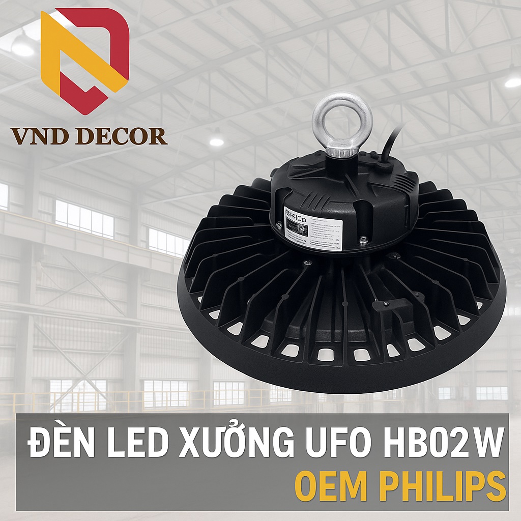 Đèn LED Xưởng UFO HB02 200W OEM Philips