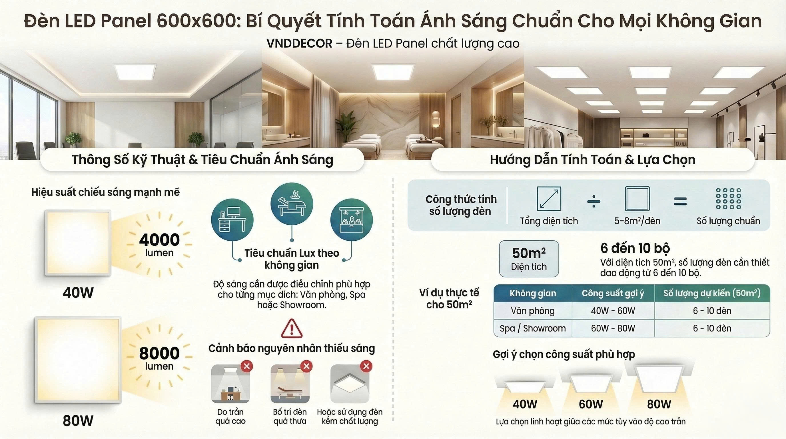 Đèn LED Panel 600x600 Có Đủ Sáng Không? Giải Đáp Chuẩn Nhất