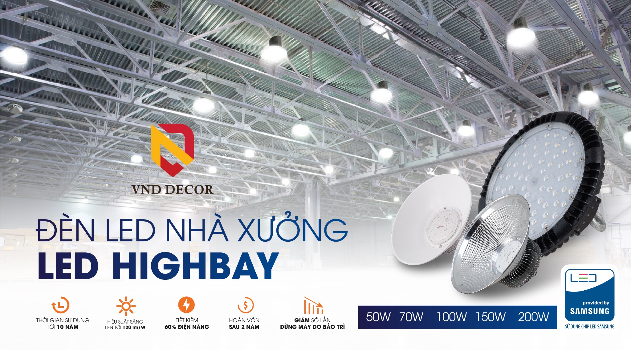 Các Mẫu Đèn Nhà Xưởng Phổ Biến – Giải Pháp Chiếu Sáng Hiệu Quả Cho Nhà Xưởng Hiện Đại