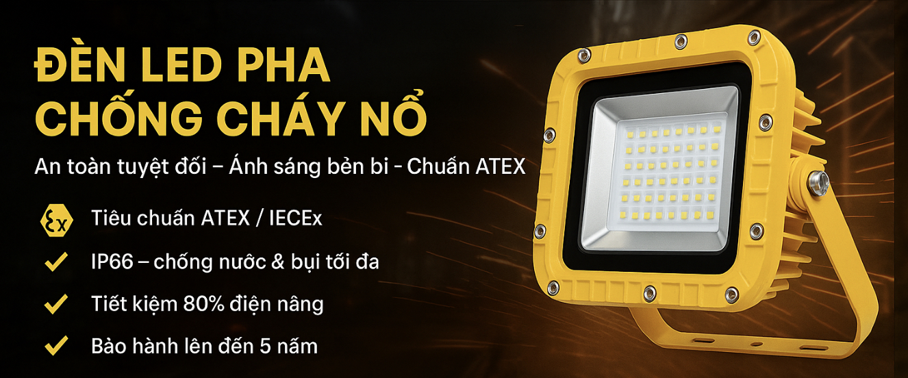 Đèn LED Pha Chống Cháy Nổ – Giải Pháp Chiếu Sáng An Toàn Cho Môi Trường Nguy Hiểm