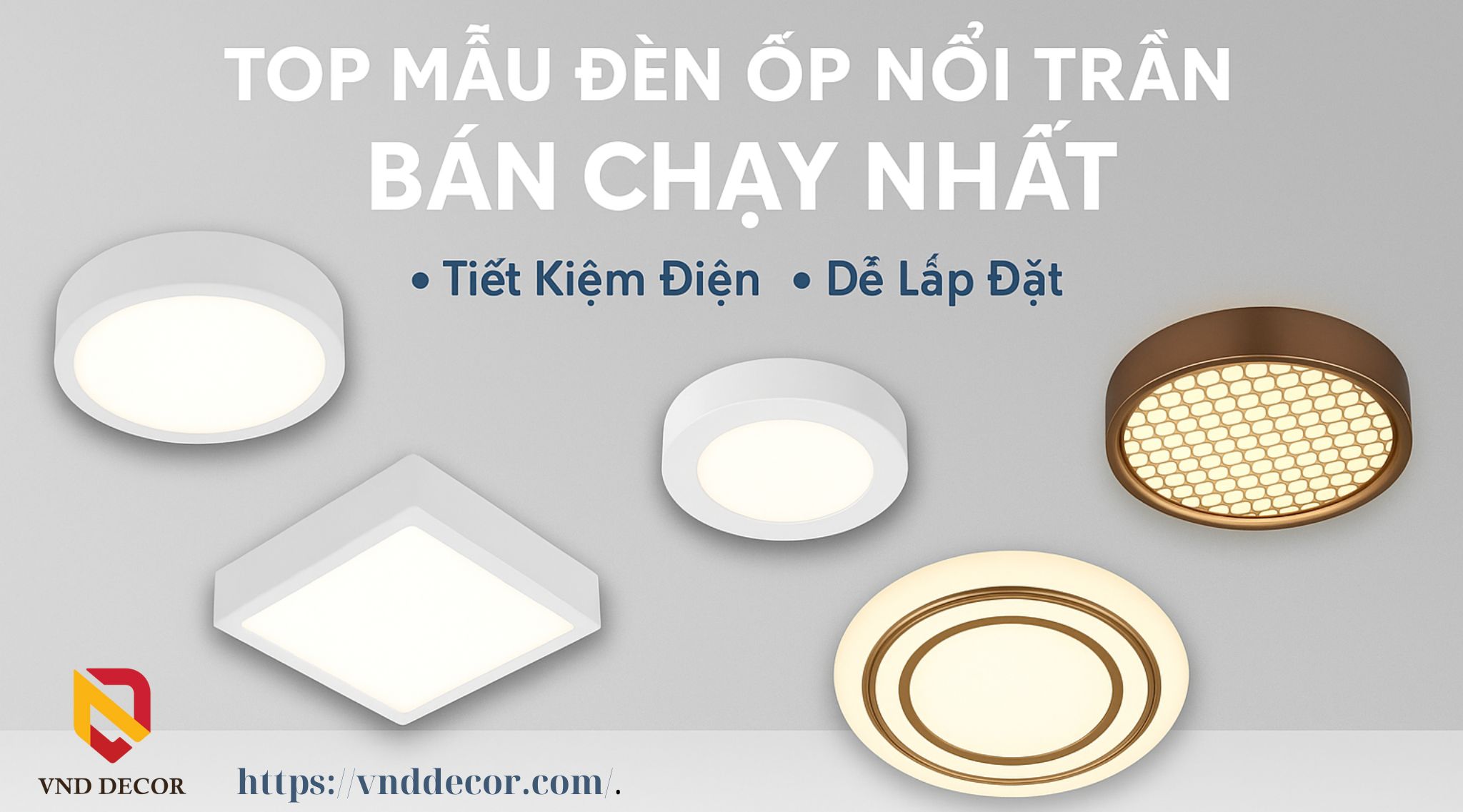 Top Mẫu Đèn Ốp Nổi Trần Bán Chạy Nhất – Tiết Kiệm Điện, Dễ Lắp Đặt