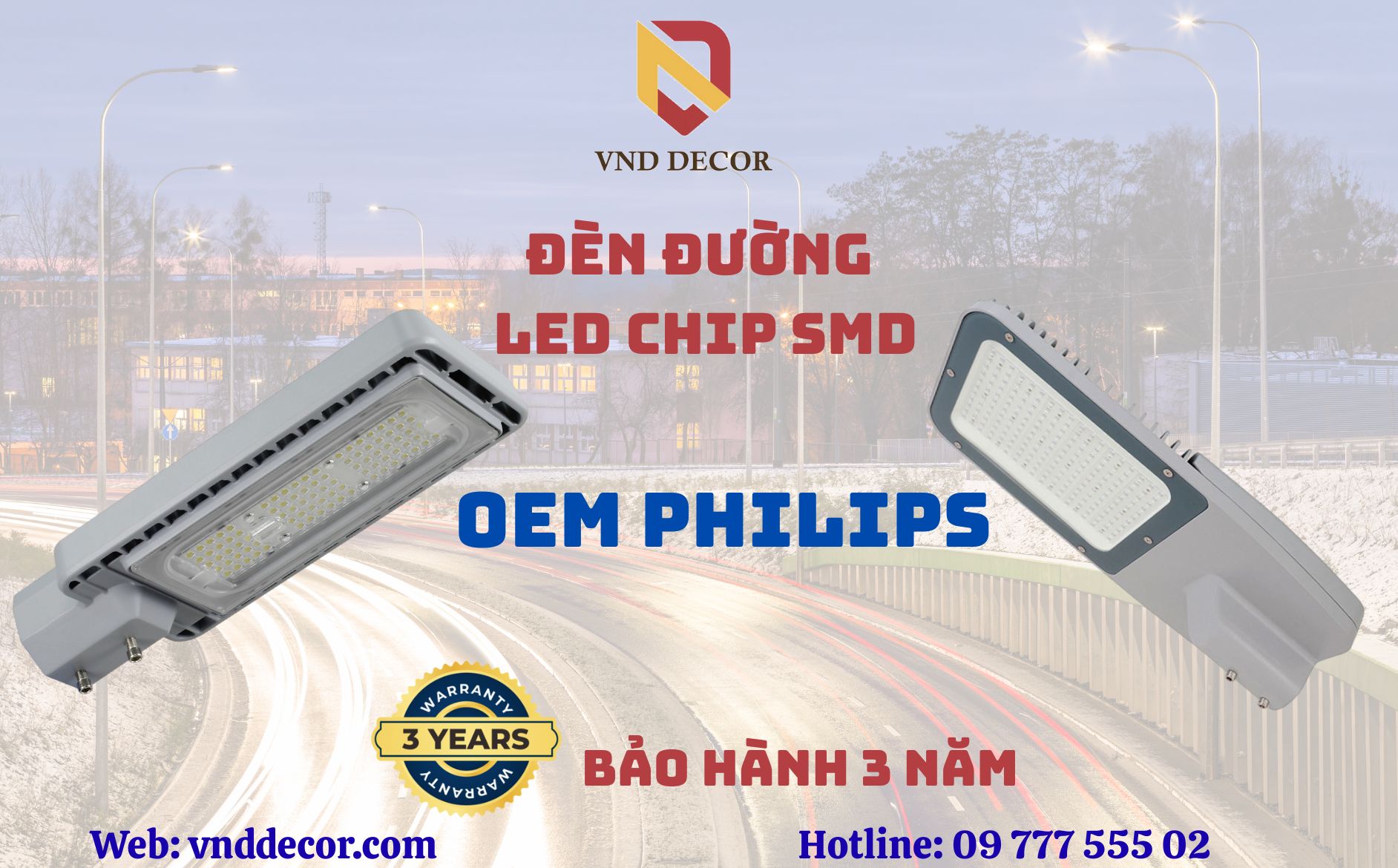 Đèn Đường LED Chip SMD OEM PHILIPS