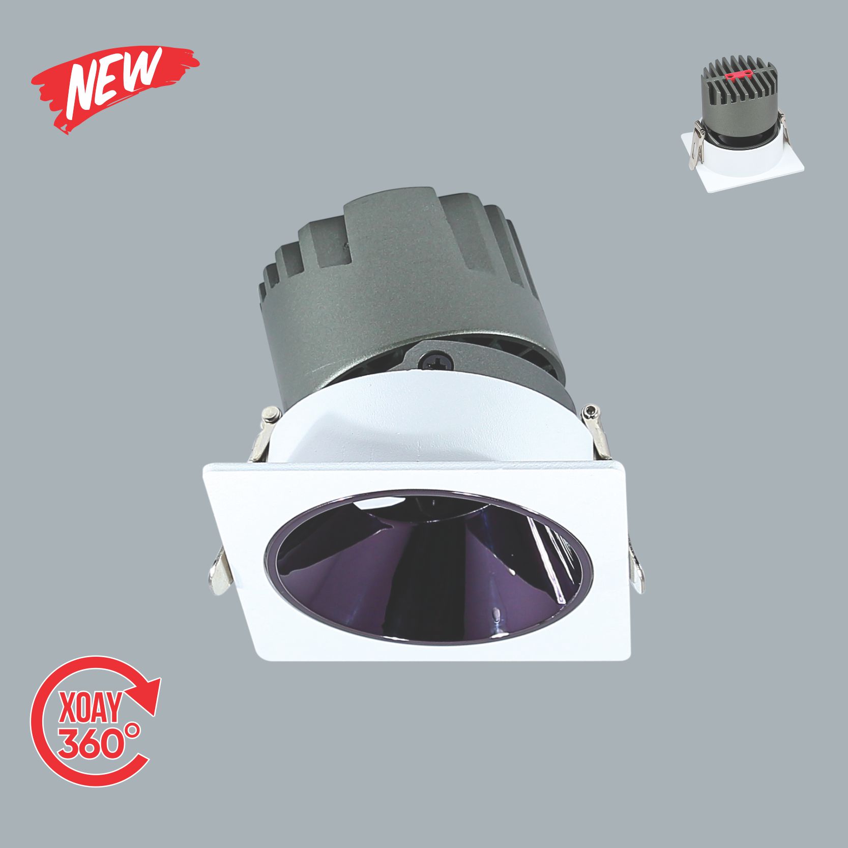 Đèn LED Downlight Vuông 10W Chỉnh Góc Anfaco AFC 750/1