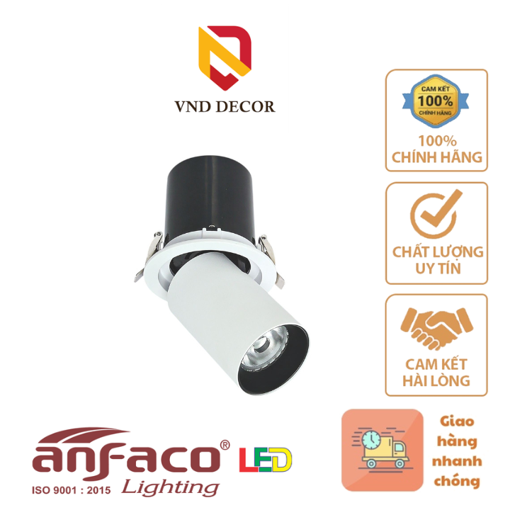 Đèn LED Spotlight Âm Trần Chỉnh Góc 12W-15W Anfaco AFC 788/1