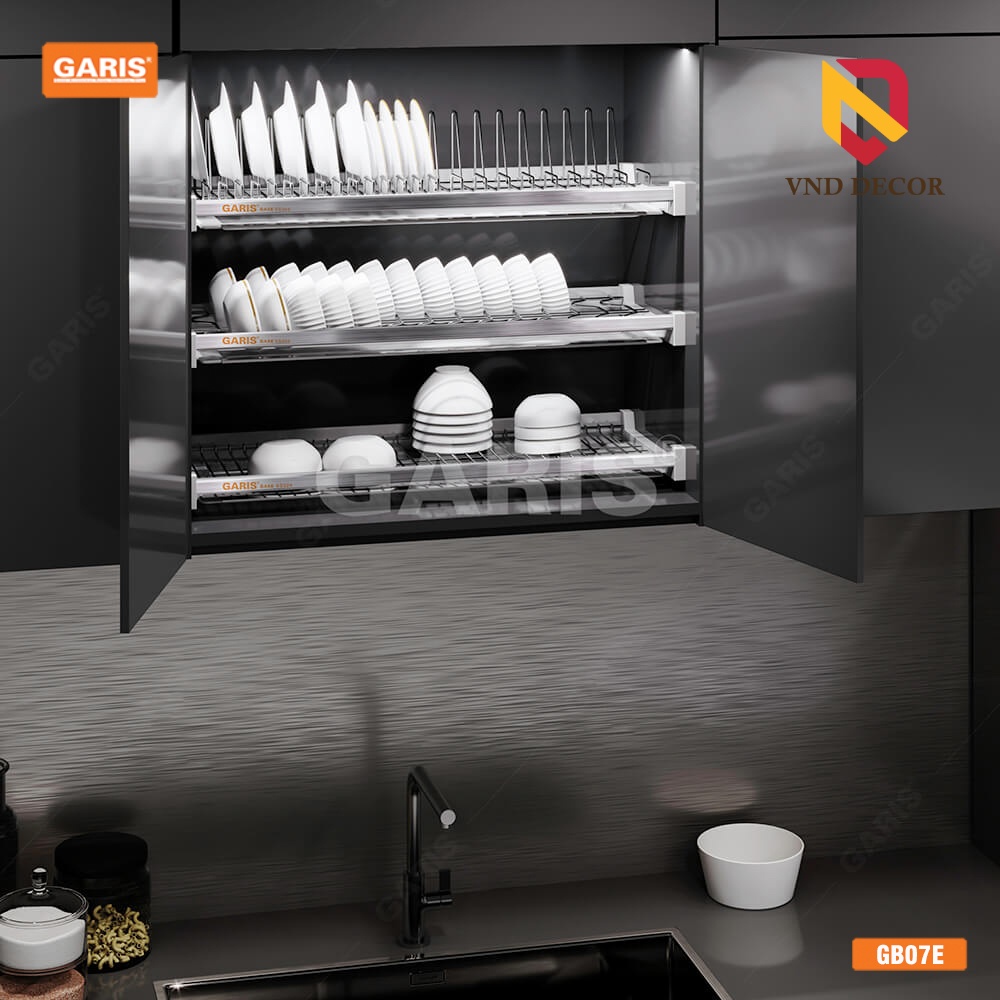 GIÁ ĐỂ BÁT ĐĨA INOX 3 TẦNG CỐ ĐỊNH GB07E