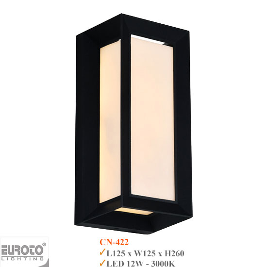 Đèn Tường Ngoài Trời Euroto 12W, Ánh Sáng Vàng, Mã CN-422