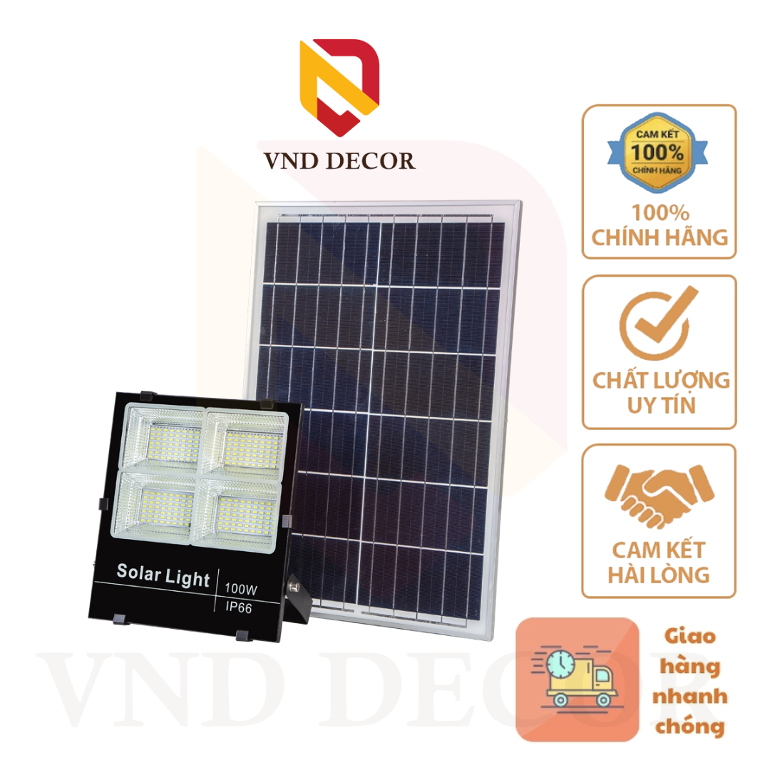 Đèn Pha Năng Lượng Mặt Trời 100W - 4 Khoan