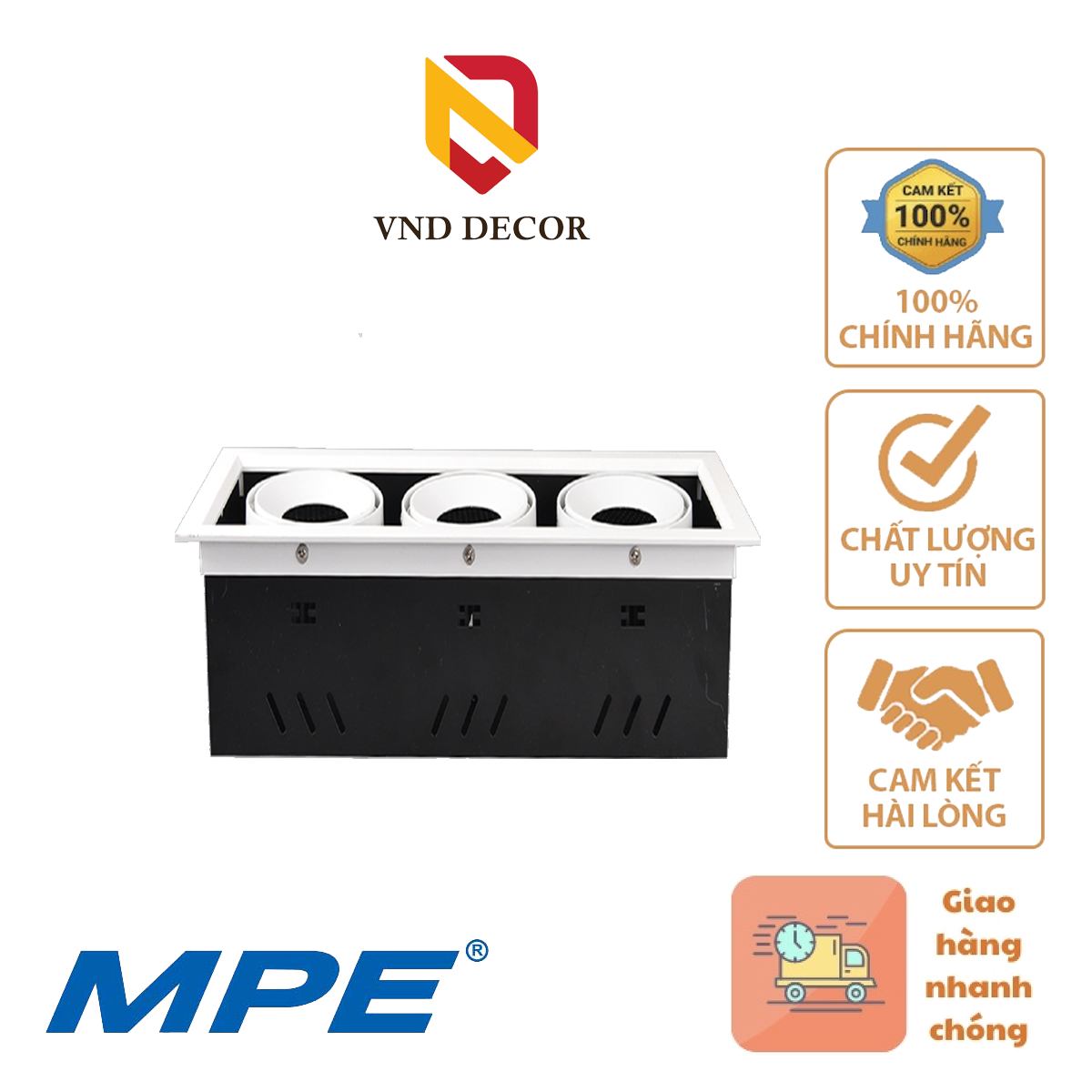 Đèn Âm Trần Vuông Chiếu Điểm MPE Seri DLS