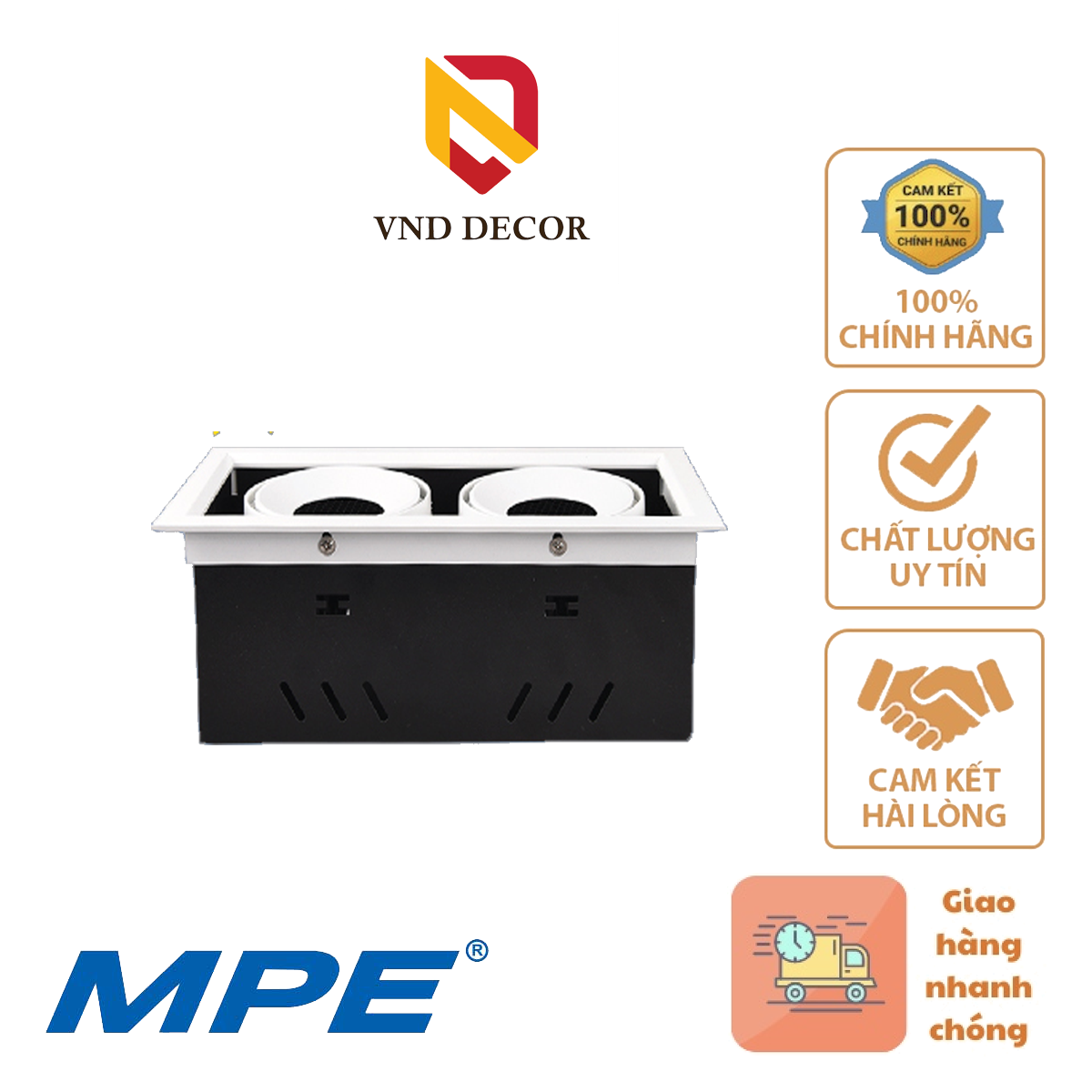 Đèn Âm Trần Vuông Chiếu Điểm MPE Seri DLS