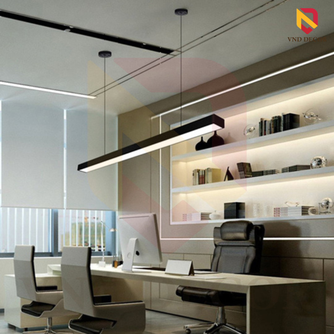 Đèn Led Thả Văn Phòng 42W, Vỏ Đen-Ánh Sáng Trắng