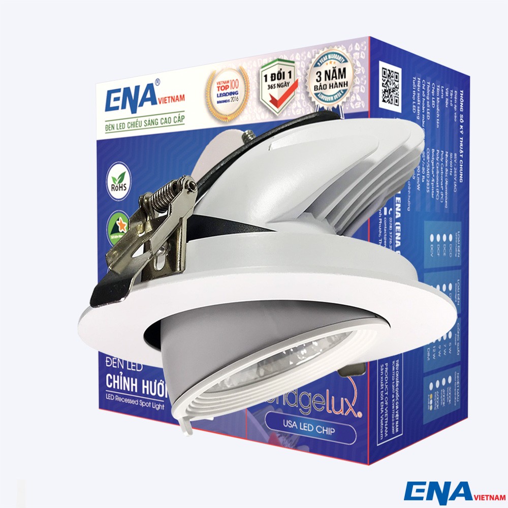Đèn Led Spotlight Âm Trần Chỉnh Góc 5W-12W Vỏ Trắng