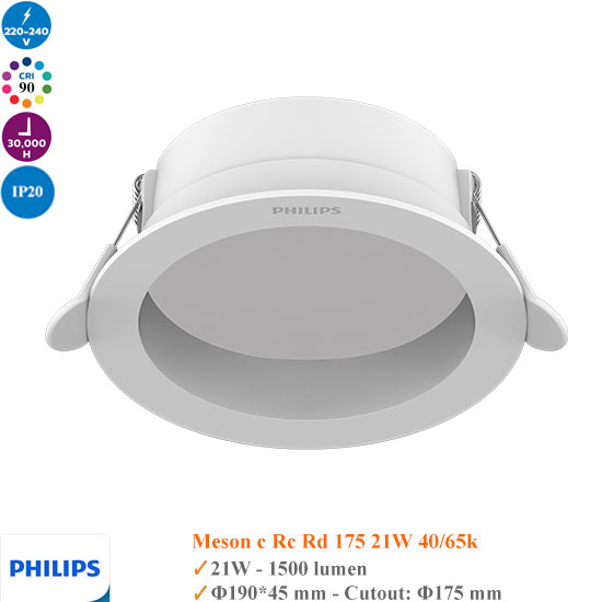 Đèn Led Âm Trần Chóa Sâu 21w Philips Meson D175