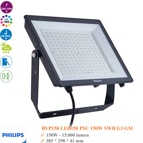 Đèn Led Pha 150w Philips BVP150 LED150 PSU SWB G3 GM Ánh Sáng Trắng
