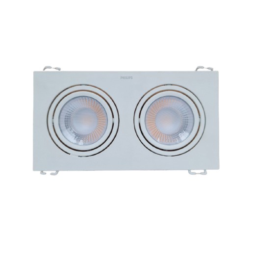 Đèn Spotlight Âm Trần Đôi Vuông Philips GD100B LED8x2 D90 WH
