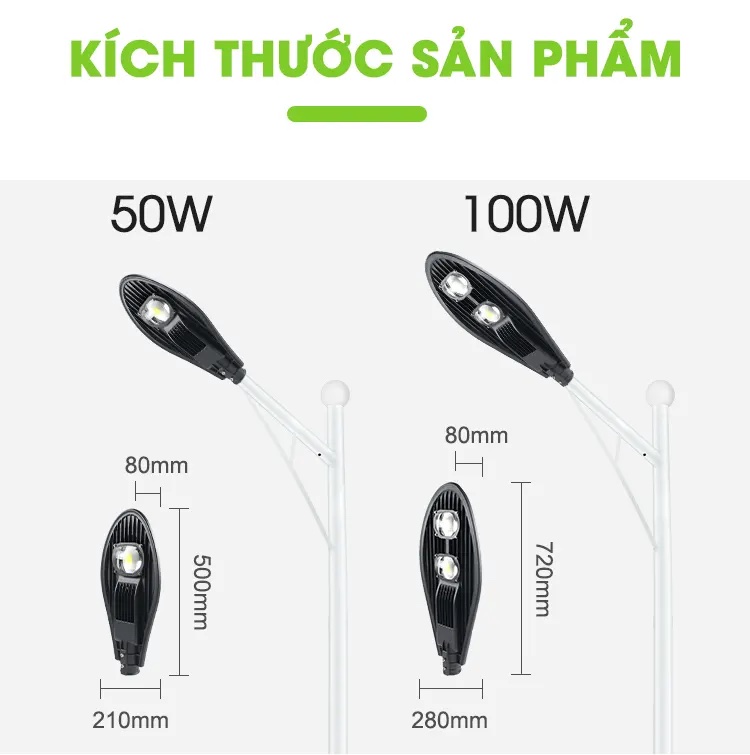 Đèn Đường LED Chiếc Lá 100W