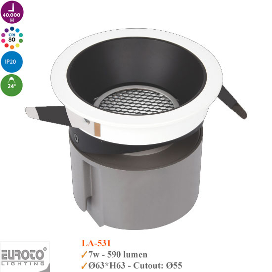 Đèn Spotlight Âm Trần Euroto 7W/12W/18W/30W- LA531/LA532/LA533/LA534