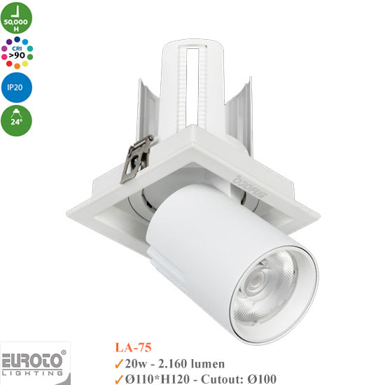 Đèn Spotlight Âm Trần Euroto 20w