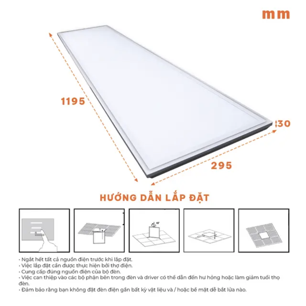 Đèn Led Panel 1200X300 40W Nanoco NPLB3012