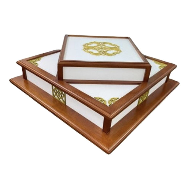 Đèn Mâm Ốp Trần Vuông Gỗ Tự Nhiên Mã SN-6807