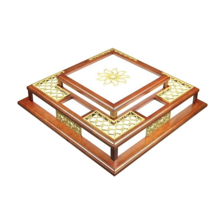 Đèn Mâm Ốp Trần Vuông Gỗ Tự Nhiên Mã SN-6801