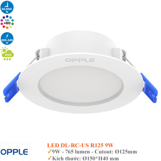 Đèn Led Downlight Âm Trần Opple 9W LED DL-RC-US R125 9W