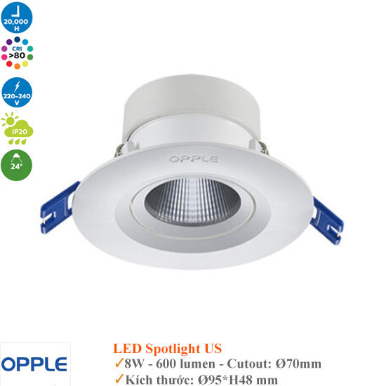 Đèn Spotlight Opple RA-US R70 8W